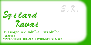 szilard kavai business card